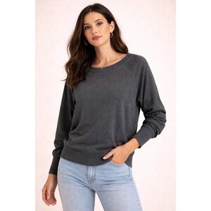 We The Free Gray Long Sleeve Pullover Sweatshirt Cozy Oversized Lounge Top M